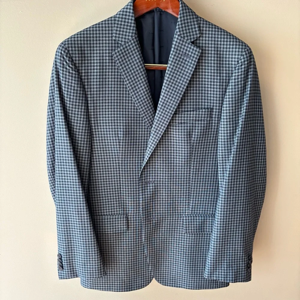 Michael Kors Navy Checkered Blazer size 38R